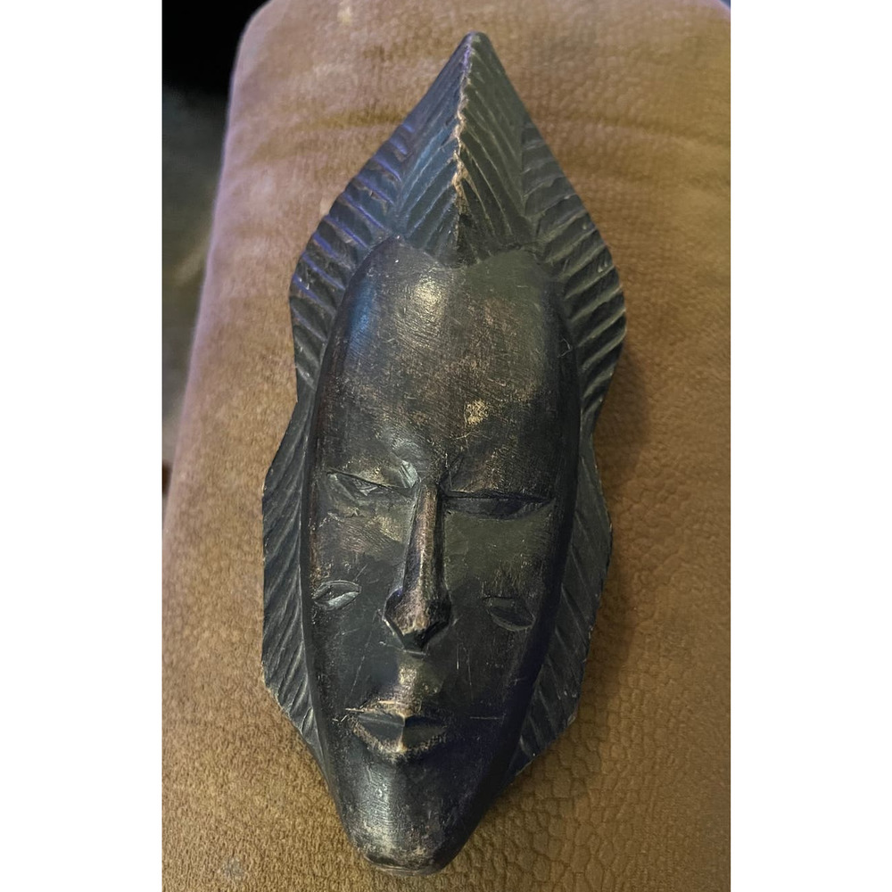 African Face Carved Wooden Mask 8”